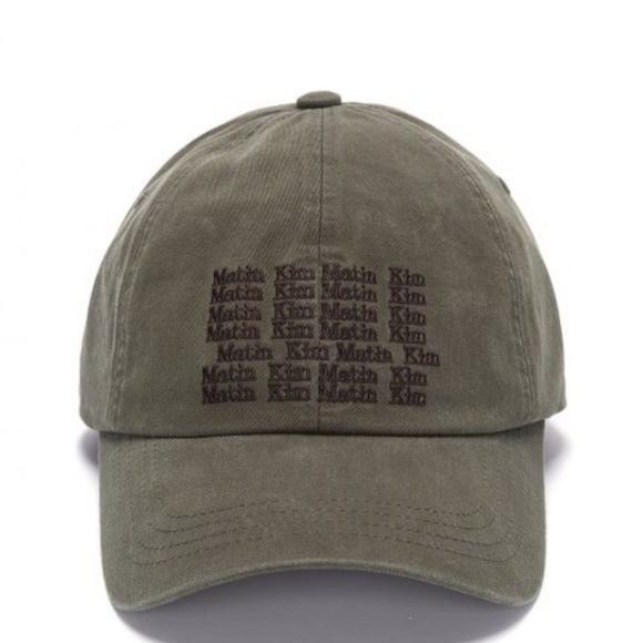 (RARE) Matin Kim Lettering Cap - Khaki - Picture 1 of 2